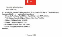 Cumhurbaşkanlığı kararı ile 6 ilin valisi değişti