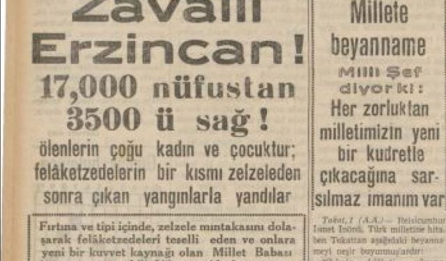 1939 Erzincan Depremi ve Sonrasında Yaşananlar