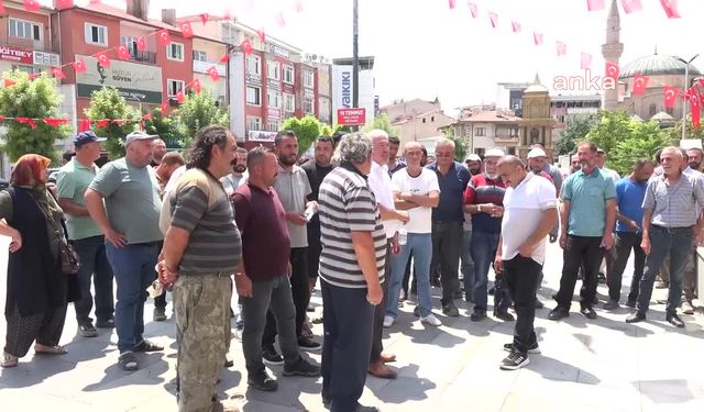 Aksaray Yapılcan köyü sakinleri, hayvanlarını otlattıkları mera alanlarına barınak yapılmasına tepki gösterdi 