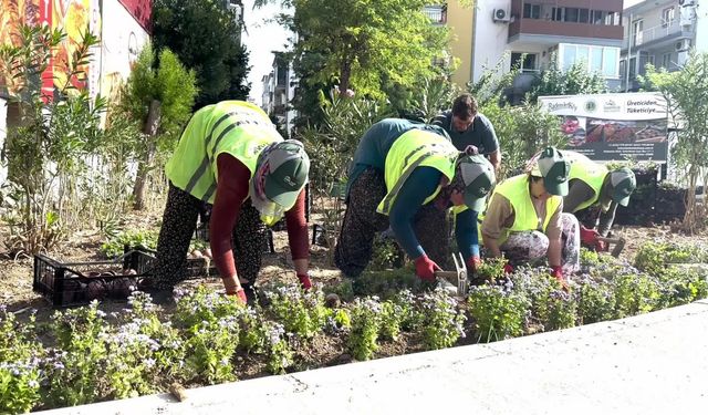 Buca’nın caddeleri çiçek açtı