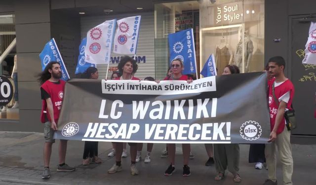  DİSK-Sosyal İş, işçi Muhammed Yavuz'un mobbing nedeniyle intiharını protesto etti: "Cinayetin birinci sorumluları LC Waikiki patronları"