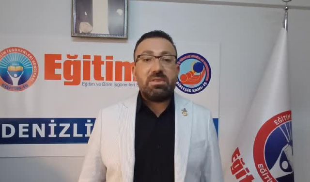 Eğitim-İş Denizli Şubesi'nden Öğretmenlik Mesleği Kanun Teklifi'ne pankartlı tepki: Öğretmenleri ayrıştıran kanunu kabul etmiyoruz