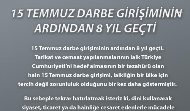 İstanbul Barosu: "Dini kullanarak siyaset, ticaret ya da hainliğe cesaret edenlerle mücadele ülkemiz için istikbal mücadelesidir"