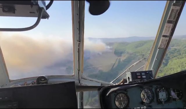 Manisa'daki orman yangınına müdahale sürüyor