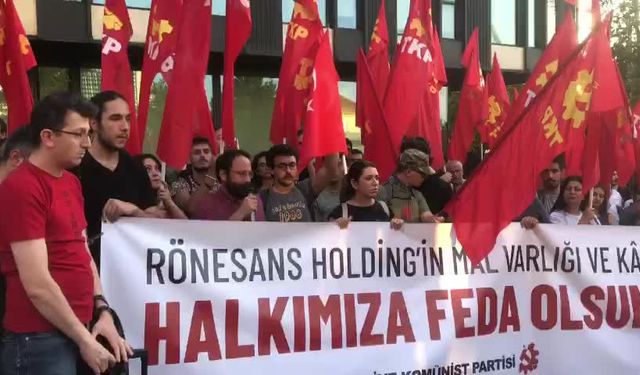 TKP’den Rönesans Holding önünde protesto: “Bir ailenin el koyduğu bu rakam; 2 bin 100 mahallede 210 bin çocuk kapasiteli kreş yapılmasını karşılıyor”