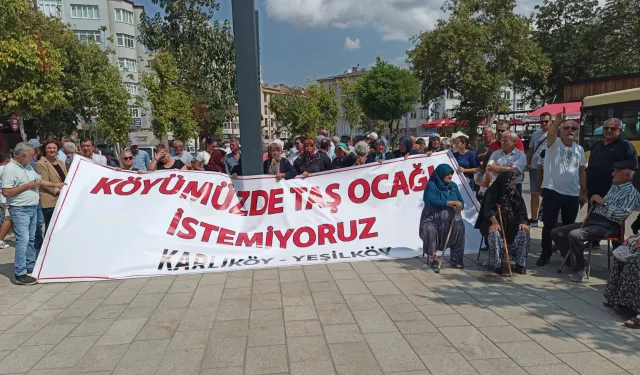 Karlıköy-Yeşilköy taş ocağına karşı köy halkı seferber