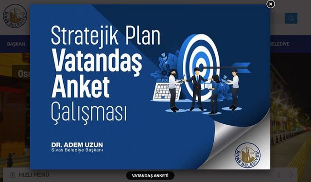 Sivas Belediyesi'nden stratejik anket