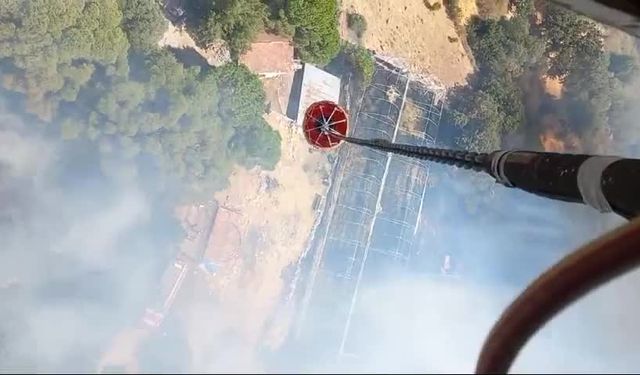 İzmir Bergama’da yangın çıktı 