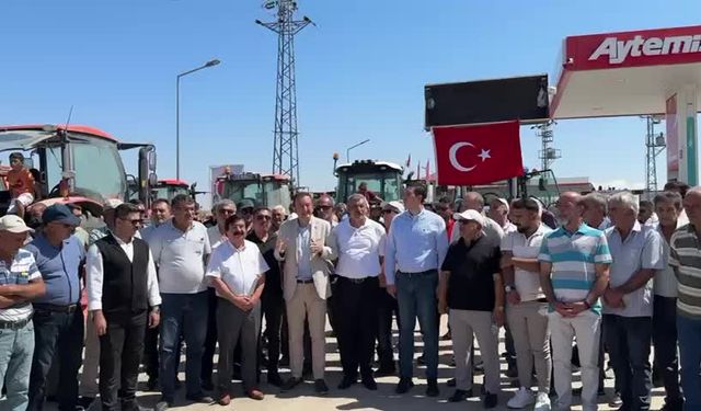 Konya’da çiftçiler traktörlerle eylem düzenledi