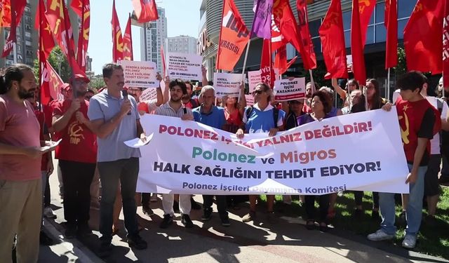 Polonez işçilerinin eylemine destek ziyareti