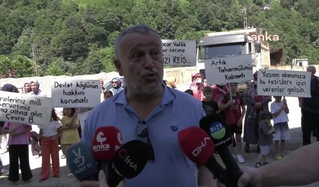 Rize'de Zincirliköprü Mahallesi sakinlerinden beton mıcır ve beton fabrikalarının yarattığı kirliliğe tepki