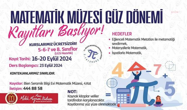 Bilecik Belediyesi'nden, 'Matematik'e Dokunmayan Kalmasın' eğitim faaliyeti