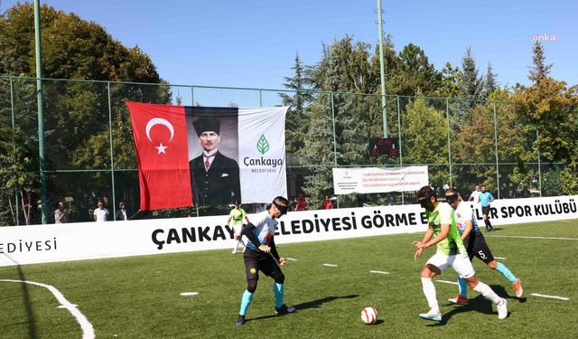 Derbi maçta kazanan Çankaya Belediyesi Görme Engelliler Spor Kulübü Futbol Takımı oldu