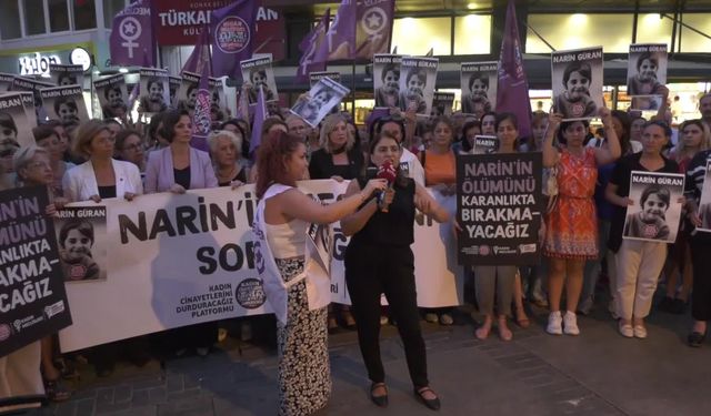 İzmir'de kadınlar Narin için ses yükseltti... "Narin'in hesabını soracağız"