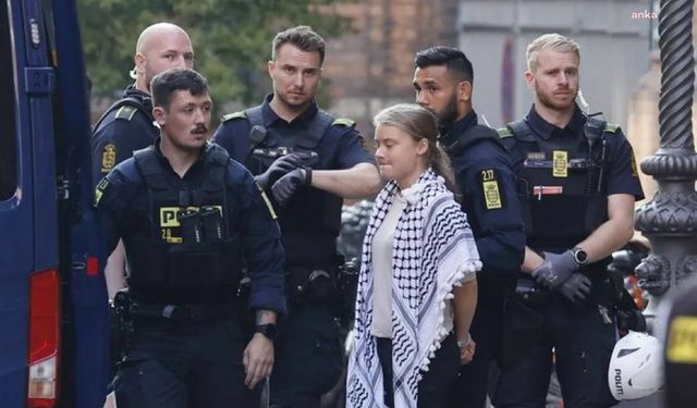 Konpenhag’ta İsrail karşıtı protestolarda aktivist Greta Thunberg’in de aralarında olduğu 6 kişi gözaltına alındı 