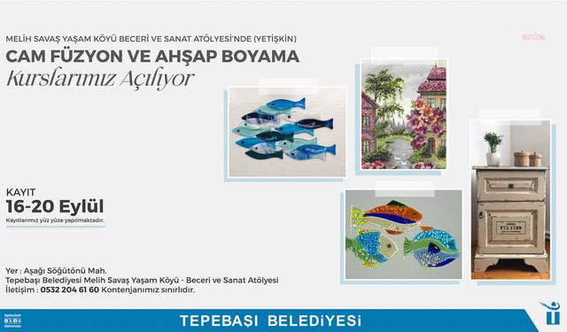 Tepebaşı’nda cam füzyon ve ahşap boyama kursları için kayıtlar başlıyor