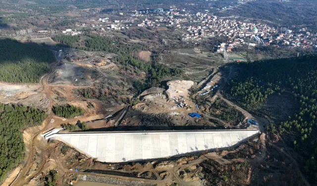 Bursa Büyükorhan'daki gölet yüzde 85 tamamlandı