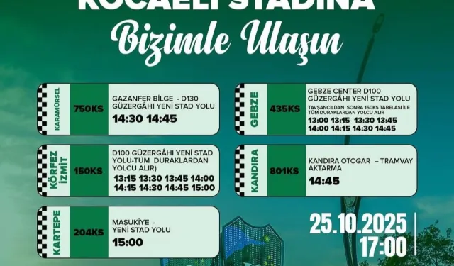 Kocaelispor maçına ulaşım seferberliği