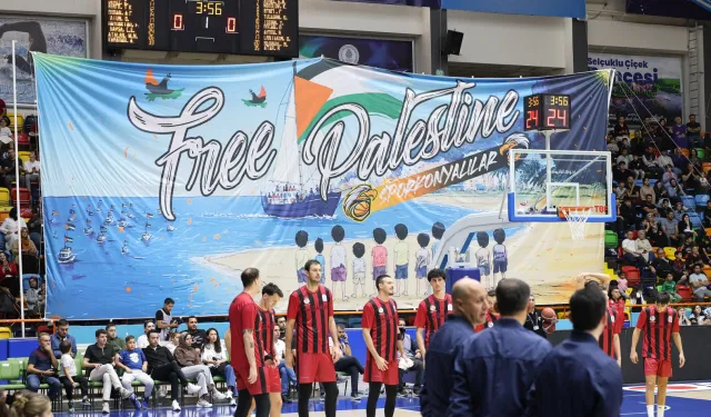 Konya’da basketbol coşkusu ve Gazze’ye destek aynı anda yükseldi