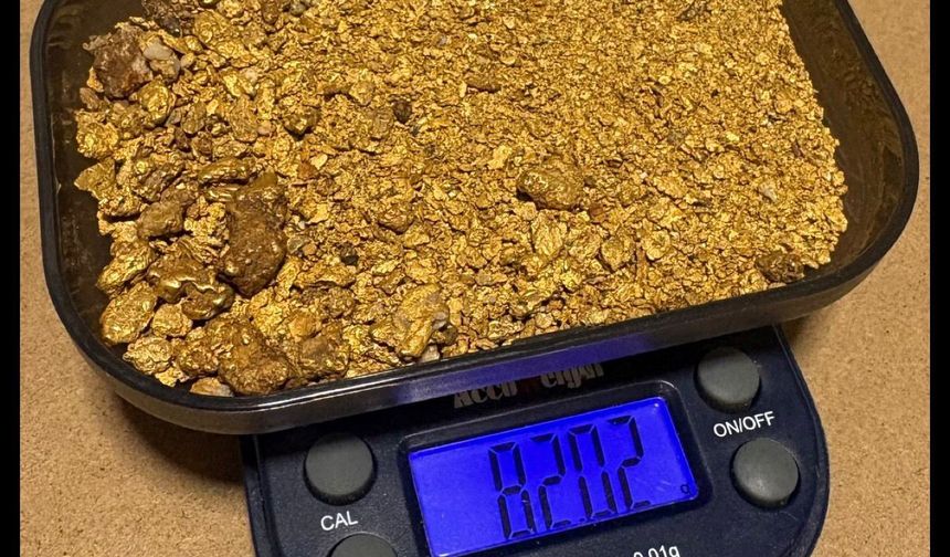 Bir adam, yerini eşiyle bile paylaşmadığı gizli bir dereden toplam 82,02 gram altın çıkardı.